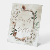Boho Muted Fall Floral Bridal Karten und Geschenke Sockelschild (Vorderseite)