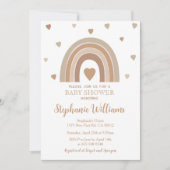 Boho Muted Rainbow Baby Shower Invitation Einladung (Vorderseite)