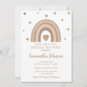 Boho Muted Rainbow Bridal Shower Invitation Einladung (Vorderseite)