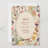 Boho Muted Tones Wildblumen Brautparty Einladung (Vorderseite)