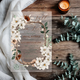 Boho Mutes Fall Blumenfall in Liebe Brautparty Acryleinladungen