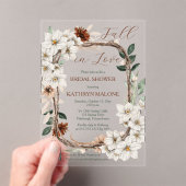 Boho Mutes Fall Blumenfall in Liebe Brautparty Acryleinladungen (Insitu (Handheld))