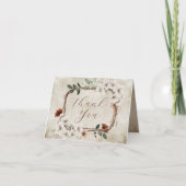 Boho Mutes Fall Blumenfall in Liebe Brautparty Dankeskarte (Vorderseite)