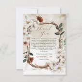 Boho Mutes Fall Blumenfall in Liebe Brautparty Dankeskarte (Vorderseite)