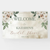 Boho Mutes Fall Floral Brautparty Banner (Horizontal)