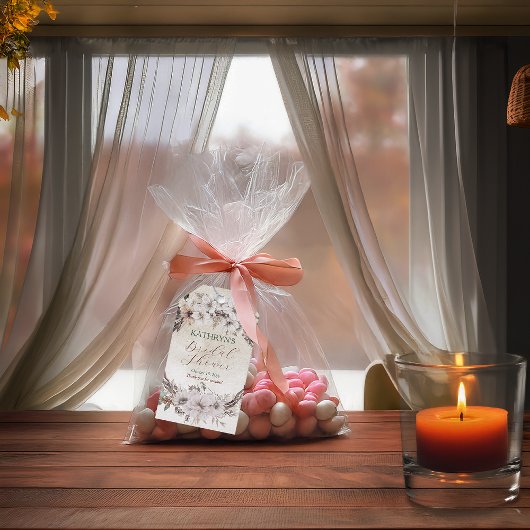 Boho Mutes Fall Floral Brautparty Geschenkanhänger