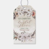 Boho Mutes Fall Floral Brautparty Geschenkanhänger (Vorderseite)