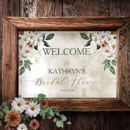 Boho Mutes Fall Floral Brautparty Poster