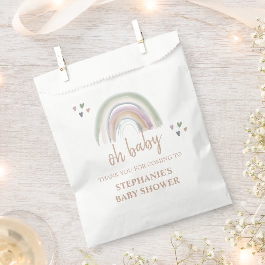 Boho Mutes Rainbow Baby Shower Vielen Dank Geschenktütchen (Ausgeschnitten)