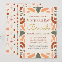 Boho-Muttertags-Brunch-Einladungskarte