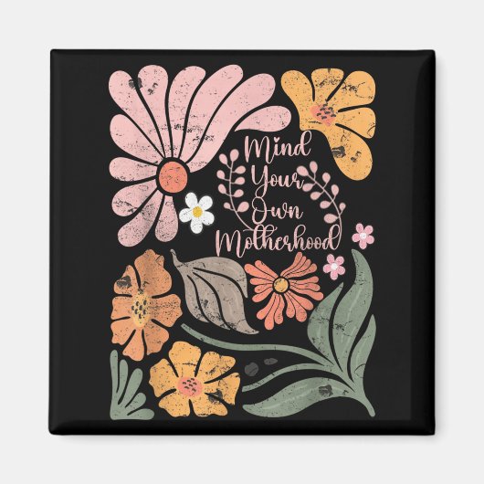 Boho-Muttertum Retro-Blumen-Muttertag Magnet (Vorne)