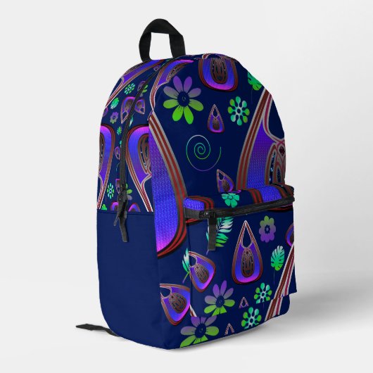 Boho My Treasure 0 Pattern Bedruckter Rucksack (Rückseitige Ecke links)