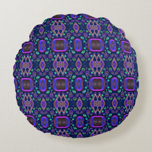 Boho My Treasure 0 Pattern Rundes Kissen (Vorderseite)