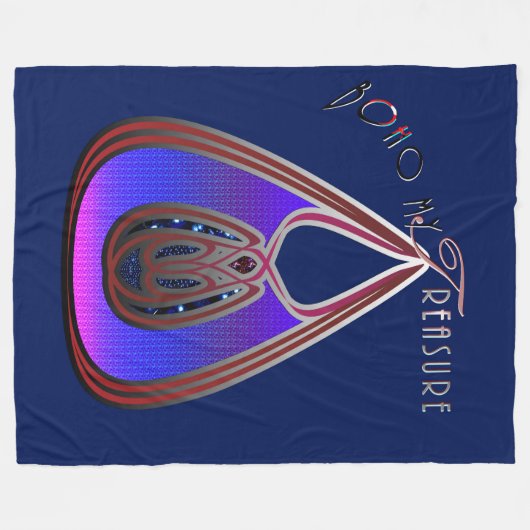 Boho My Treasure Fleecedecke (Vorderseite (Horizontal))