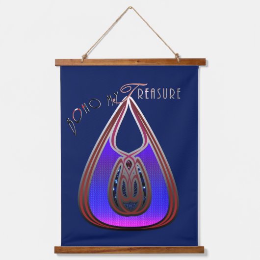 Boho My Treasure Wandteppich Mit Holzrahmen (Vorderseite)