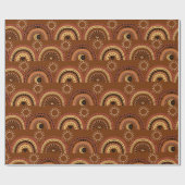 Boho Mystic Eye Rainbow Brown Hintergrund Geschenkpapier (Flach)