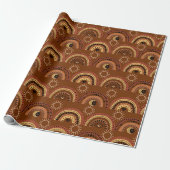 Boho Mystic Eye Rainbow Brown Hintergrund Geschenkpapier (Ungerollt)