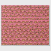 Boho Mystic Eye Rainbow Rose Hintergrund Geschenkpapier (Flach)