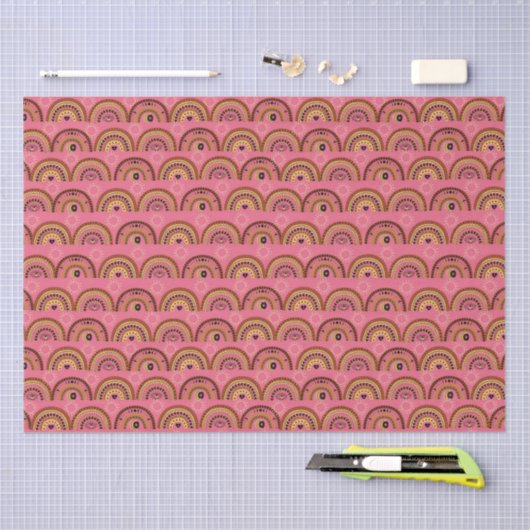 Boho Mystic Eye Rainbow Rose Hintergrund Seidenpapier (Handwerk)