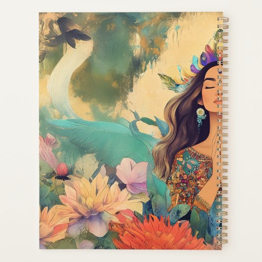 Boho Mystic Spiritual Woman Illustration Planer (Rückseite)