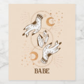 Boho Mystic Tarot Celestial Bachelorette Car Magne Weinetikett (Einzelnes Label)