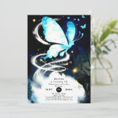Boho Mystical Butterfly Geburtstag Einladung (Stehend Vorderseite)