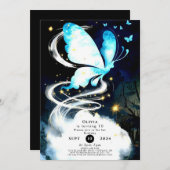 Boho Mystical Butterfly Geburtstag Einladung (Vorne/Hinten)
