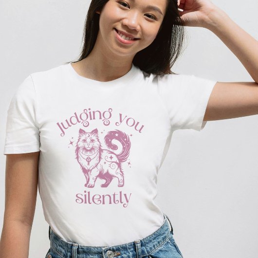 Boho Mystical Cat "Judings You Silently" Sarcastic Tri-Blend Shirt