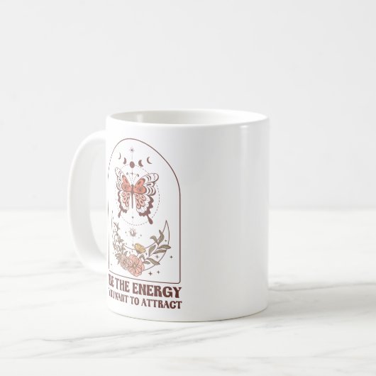 Boho Mystical Floral Butterfly Kaffeetasse (Vorderseite Links)