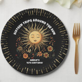 Boho Mystical Sun Birthday Pappteller