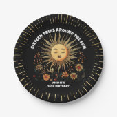 Boho Mystical Sun Birthday Pappteller (Vorderseite)