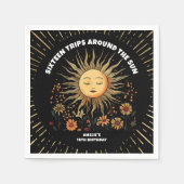 Boho Mystical Sun Birthday Serviette (Vorderseite)