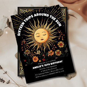 Boho Mystical Sun - Einladung zum 16. Geburtstag