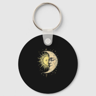 Boho Mystische Sonne und Mond Ästhetik Vintag Schlüsselanhänger