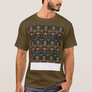 Boho nahtloses Muster Bohemian Hippie Zigeuner Blu T-Shirt