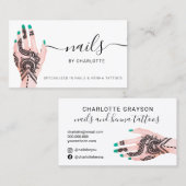 Boho nails grün henna tattoos Abbildung Visitenkarte (Vorne/Hinten)