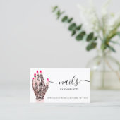 Boho nails Techniker henna tattoos Illustration Visitenkarte (Stehend Vorderseite)