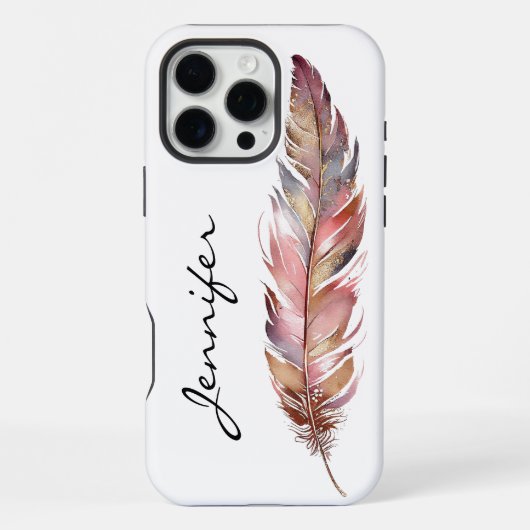 Boho Native American Feder iPhone Hülle (Rückseite)