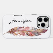 Boho Native American Feder iPhone Hülle (Rückseite (Horizontal))
