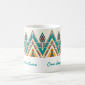 Boho Native Pattern Tribal "One day at a Time" Kaffeetasse (Mittel)