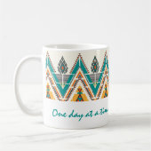 Boho Native Pattern Tribal "One day at a Time" Kaffeetasse (Links)
