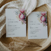 Boho Native Protea Wedding Invite Einladung