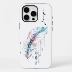 Boho Native Spirit Wasserfarben-Feder iPhone 16 Pro Max Hülle