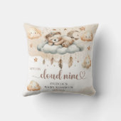 Boho nativen Federn schlafend Teddybärenwolke 9 Kissen (Rückseite)