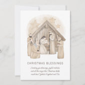 Boho Nativity Stable Scene Holiday Card Feiertagskarte (Vorderseite)