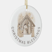 Boho Nativity Stable Scene Weihnachtsgesegnung Keramik Ornament (Rechts)