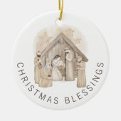 Boho Nativity Stable Scene Weihnachtsgesegnung Keramik Ornament (Vorne)