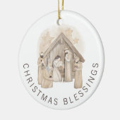 Boho Nativity Stable Scene Weihnachtsgesegnung Keramik Ornament (Links)