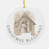 Boho Nativity Stable Scene Weihnachtsgesegnung Keramik Ornament (Hinten)