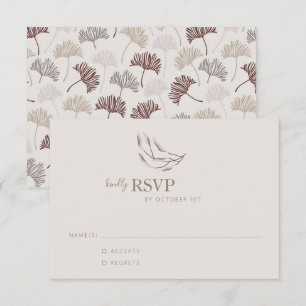 Boho Natur Neutral Botanische Hochzeit Einfach RSVP Karte